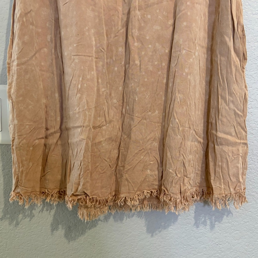 Umgee Acid Wash Sleeveless Frayed Hem Tassel V-Neck Tunic Top MEDIUM - Picture 5 of 6